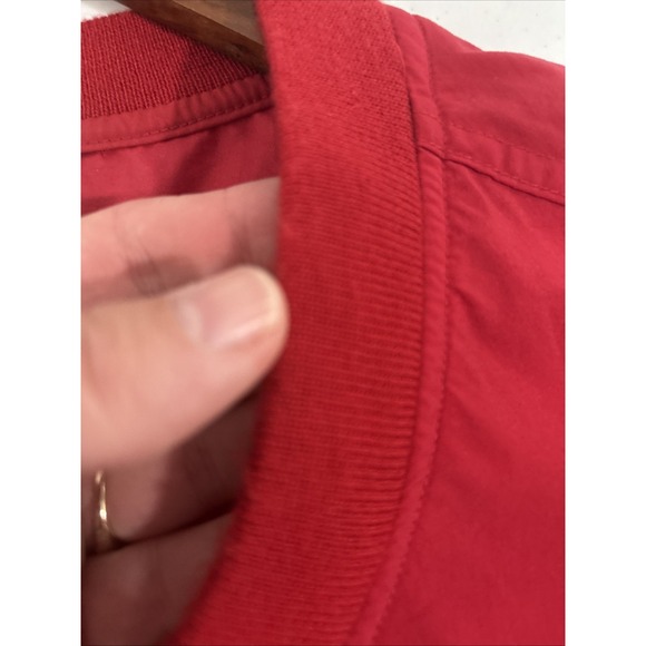 Izod‎ Red top Pull Over V-neck rain jacket Golf Hike Windbreaker - Picture 9 of 12